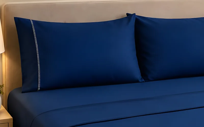 Jogo de lençol na cor Azul marinho