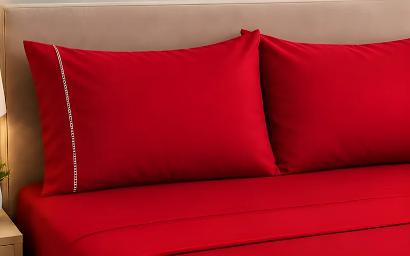 Jogo de lençol na cor Vermelho